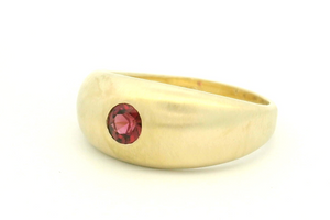 R&V BESPOKE FLUSH SET RED TOURMALINE RING 14ct GOLD