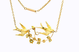 ANTIQUE AUSTRALIAN WILLIS & Co c1900 PERIDOT & SEED PEARL NECKLACE 9ct GOLD