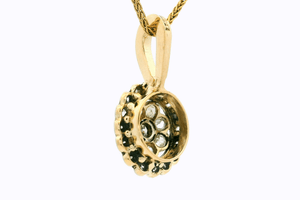 ANTIQUE LATE VICTORIAN DIAMOND CLUSTER PENDANT 15ct GOLD
