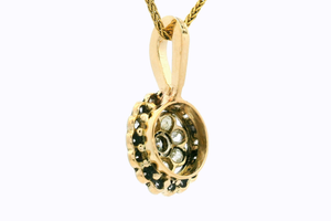 ANTIQUE LATE VICTORIAN DIAMOND CLUSTER PENDANT 15ct GOLD