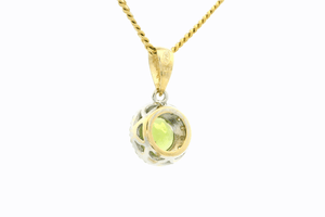 MODERN PERIDOT & DIAMOND PENDANT 9ct GOLD