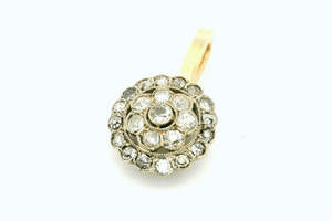 ANTIQUE LATE VICTORIAN DIAMOND CLUSTER PENDANT 15ct GOLD