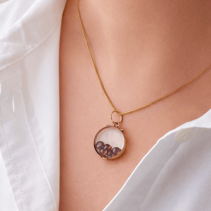 ANTIQUE EDWARDIAN GLASS LOCKET 9ct GOLD