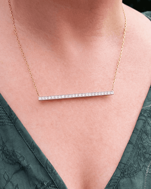 ART DECO 1.85ct DIAMOND BAR PENDANT 14ct GOLD