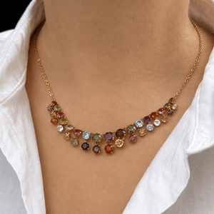 ANTIQUE EDWARDIAN c1900 HARLEQUIN NECKLACE 9ct GOLD
