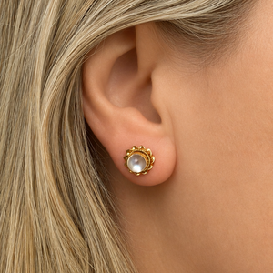 VINTAGE MOONSTONE EARRINGS 9ct GOLD