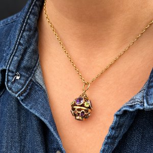 ANTIQUE VICTORIAN ARCHAEOLOGICAL REVIVAL AMETHYST & PERIDOT PENDANT 9ct GOLD