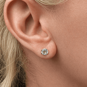 VINTAGE AQUAMARINE STUD EARRINGS 14ct GOLD