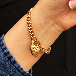 VINTAGE 24.70g CURB LINK BRACELET 9ct GOLD