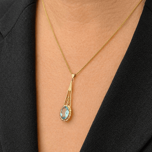 ANTIQUE EDWARDIAN c1900 BLUE PASTE PENDANT 9ct GOLD