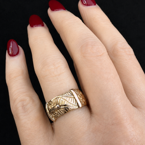ANTIQUE EDWARDIAN BUCKLE RING 9ct GOLD