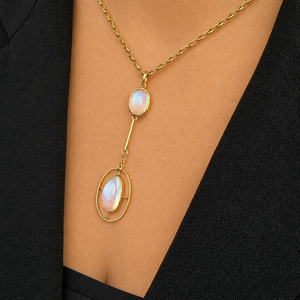 ANTIQUE EDWARDIAN MOONSTONE PENDANT 9ct GOLD
