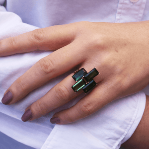 RETRO 8.40ct TOURMALINE COCKTAIL RING 9ct GOLD