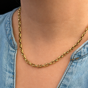 VINTAGE FANCY LINK CHAIN 14ct GOLD
