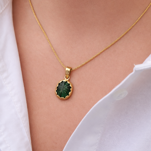CUSTOM 5.70ct CARVED TOURMALINE PENDANT 9ct GOLD