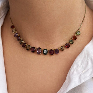 ANTIQUE EDWARDIAN c1900 HARLEQUIN NECKLACE 9ct GOLD