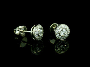 MODERN .58ct DIAMOND STUD EARRINGS 18CT WHITE GOLD
