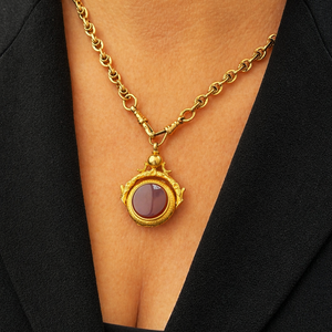ANTIQUE VICTORIAN DOUBLE SIDED CARNELIAN SPINNING FOB LOCKET 15ct GOLD