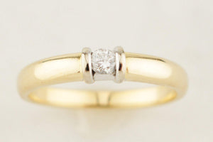 TWO DIAMOND STACKING RINGS 18ct & 9ct YELLOW GOLD