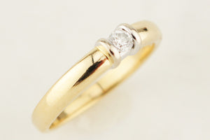 TWO DIAMOND STACKING RINGS 18ct & 9ct YELLOW GOLD