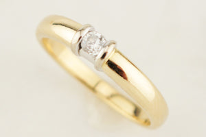 TWO DIAMOND STACKING RINGS 18ct & 9ct YELLOW GOLD