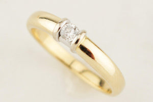 TWO DIAMOND STACKING RINGS 18ct & 9ct YELLOW GOLD
