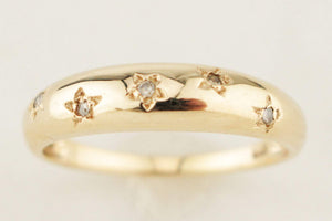 TWO DIAMOND STACKING RINGS 18ct & 9ct YELLOW GOLD