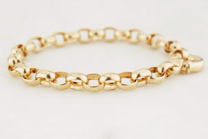 ANTIQUE EDWARDIAN c1910 SOLID ROLLO BRACELET 9ct GOLD