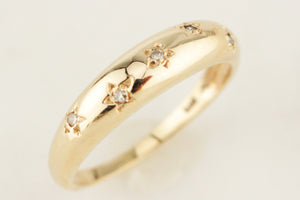 TWO DIAMOND STACKING RINGS 18ct & 9ct YELLOW GOLD