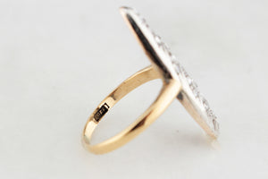 ANTIQUE VICTORIAN .97ct ROSE-CUT DIAMOND RING SILVER & GOLD