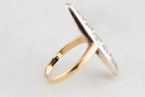 ANTIQUE VICTORIAN .97ct ROSE-CUT DIAMOND RING SILVER & GOLD