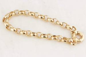 ANTIQUE EDWARDIAN c1910 SOLID ROLLO BRACELET 9ct GOLD