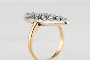 ANTIQUE VICTORIAN .97ct ROSE-CUT DIAMOND RING SILVER & GOLD