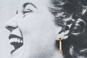 RETRO 1983 CITRINE EARRINGS 9ct GOLD