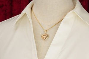 ANTIQUE STYLE FILIGREE HEART PENDANT 9ct GOLD