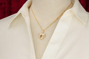 RETRO ESTATE c1980 DIAMOND HEART PENDANT 9ct GOLD