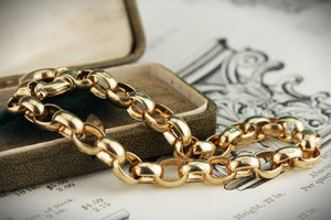 ANTIQUE EDWARDIAN c1910 SOLID ROLLO BRACELET 9ct  GOLD