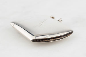 ANTIQUE EDWARDIAN SAPPHIRE STERLING SILVER VESTA CASE