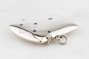 ANTIQUE EDWARDIAN SAPPHIRE STERLING SILVER VESTA CASE