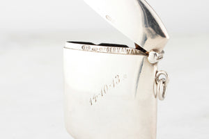 ANTIQUE EDWARDIAN SAPPHIRE STERLING SILVER VESTA CASE