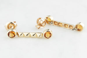 RETRO 1983 CITRINE EARRINGS 9ct GOLD