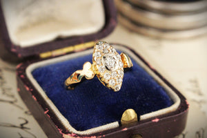 ANTIQUE VICTORIAN c1880 DIAMOND RING 18ct GOLD