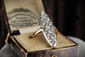 ANTIQUE VICTORIAN .97ct ROSE-CUT DIAMOND RING SILVER & GOLD