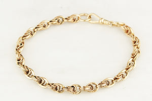 VINTAGE FANCY LINK BRACELET 9ct YELLOW GOLD