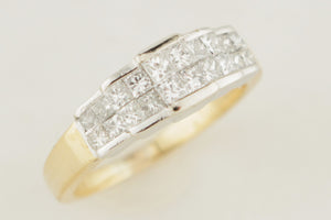 VINTAGE ART DECO STYLE .72ct DIAMOND RING 18ct WHITE & YELLOW GOLD