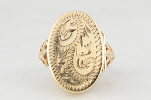 VINTAGE LOCKET RING 9ct GOLD