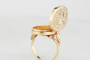 VINTAGE LOCKET RING 9ct GOLD