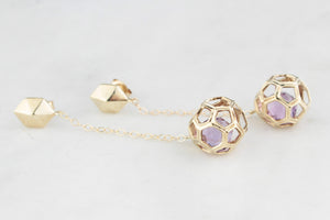 RETRO AMETHYST EARRINGS 9ct GOLD
