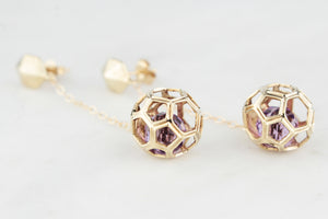 RETRO AMETHYST EARRINGS 9ct GOLD