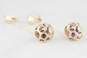 RETRO AMETHYST EARRINGS 9ct GOLD
